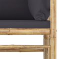 thumbnail image 5 of vidaXL 2 Piece Garden Lounge Set with Dark Grey Cushions Bamboo, 5 of 5