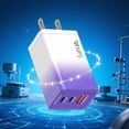 thumbnail image 1 of RRJ 65W Fast Charger, Gradient LED Multi Port USB Charging Head, QC3.0 Quick Charge Technology, High Power Wall Charger for Phone Tablet Laptop, 1 of 6