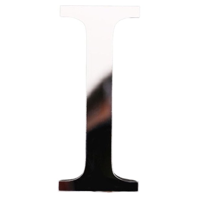 1 Pcs Letter Ornament Waterproof Removable Silver-plated 3D Mirror Surface Acrylic Decal for Wedding