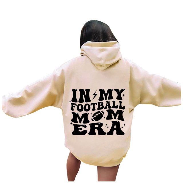 WEAIXIMIUNG Sweat à Capuche pour Enseignant 3X, Imprimé Lettre de Football pour Femmes (Style 3)