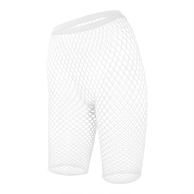 WTXUE Bas Résille pour Femmes, Collants Résille, Chaussettes Résille Mi-Mollet Transparentes Ajourées Aguichant pour Femmes, Collants Gainants pour Femmes, 2# Blanc
