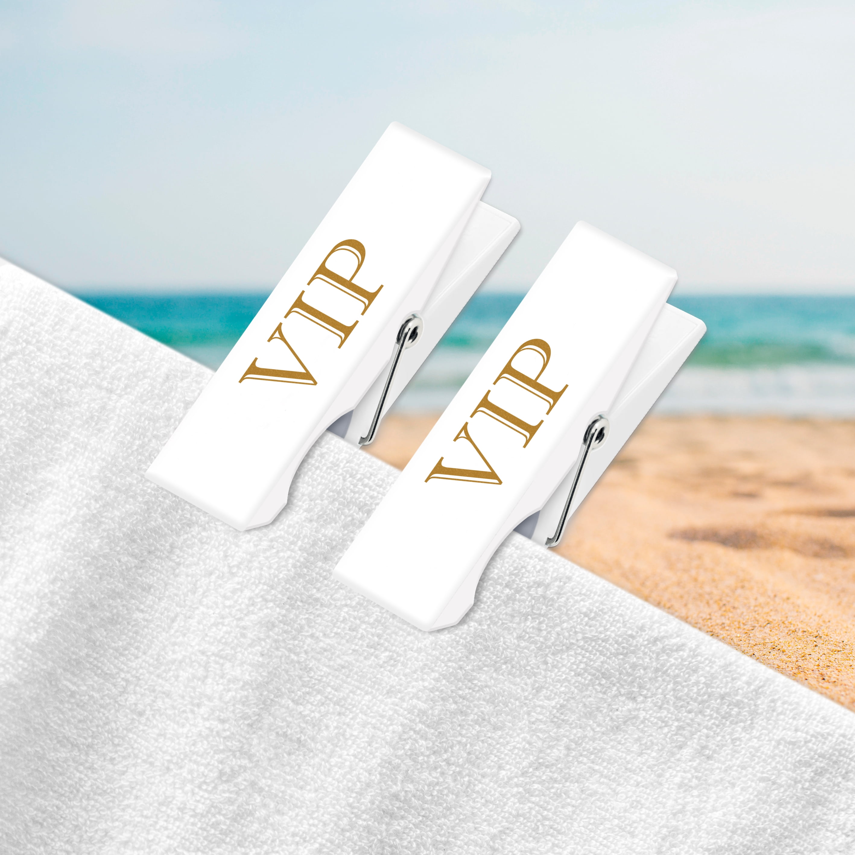 Pinces à serviette de plage Mainstays - VIP Blanc ensemble
