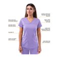 thumbnail image 3 of Adar Scrub Set pour Femmes - Scrub Top Courbé Col en V & Scrub Pantalon à Cordon Conique, 3 of 7