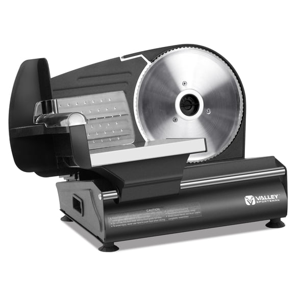 Valley Sportsman Meat Slicer Machine for Home - Electric Deli Meat Slicer with 7.5" Stainless Steel Blade, Adjustable Thickness Food Slicer Cuts Meat