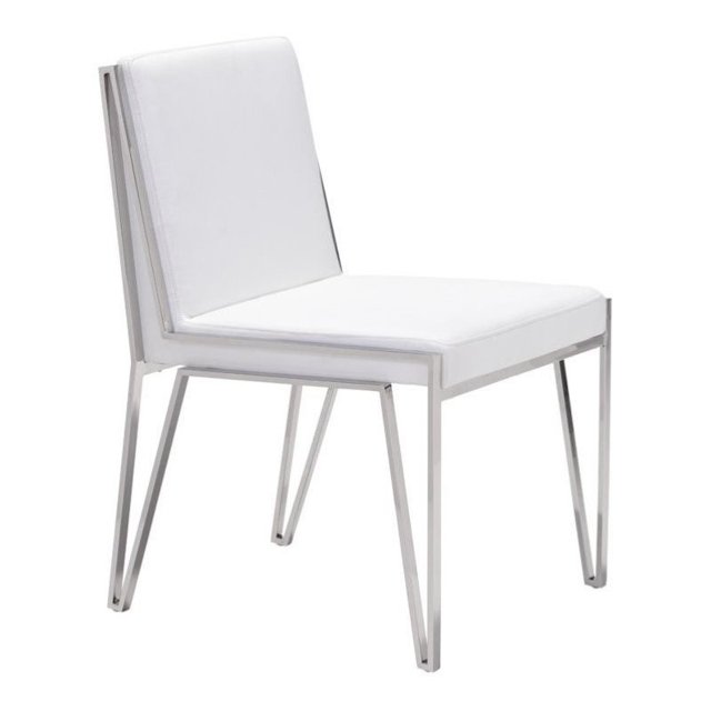 Zuo Chaise de Salle à Manger Kylo en Similicuir en Blanc (Lot de 2)