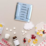 Pill Organizer, Staron Compact Box, Travel Portable Pill Case with Secure Snap Closure Daily Vitamin Storage