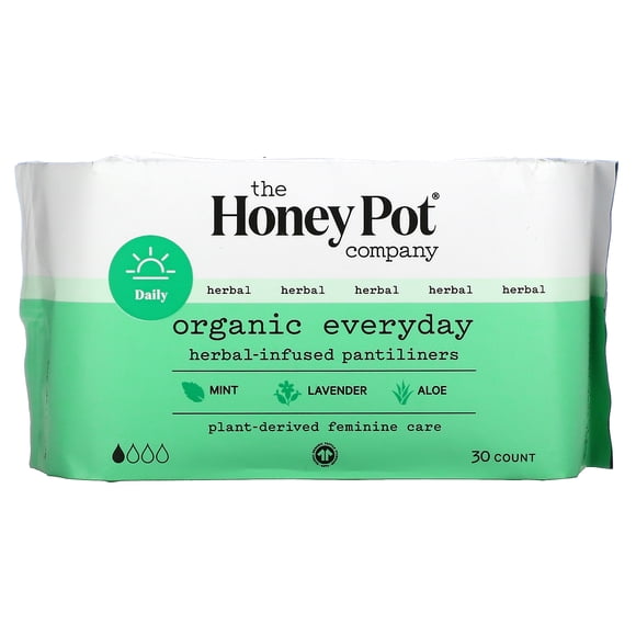 The Honey Pot Company , Protège-Dessous Biologiques Everyday Infusés aux Herbes, 30 Unités
