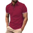 thumbnail image 4 of Birdeem Mode Hommes Décontracté Ajusté Col Rabattu Couleur Unie Manches Courtes T-Shirt Hauts Blouse, 4 of 8