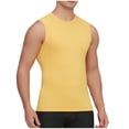 thumbnail image 2 of BADHUB Men's Quick Dry Athletic Tank Tops Compression Running High Stretch Sleeveless T Shirt Workout Performance Cut Off Tee Shirt Yellow S, 2 of 5