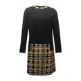 thumbnail image 3 of CEHVOM Women Retro Short Patchwork Evening O-Neck Party Prom Vintage Dress, 3 of 3