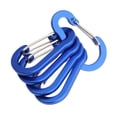 thumbnail image 2 of Transemion 5pcs Stainless Steel Climbing Button Carabiner Easy To Hiking And Backpacking Royal blue, 2 of 6
