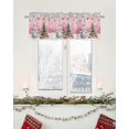 thumbnail image 2 of Christmas Gnome Valance Curtains for Kitchen Windows Winter Merry Christmas Tree Balls Rod Pocket Window Treatment Toppers for Kitchen/Living Room/Bedroom/Bathroom, 54" X 18", Pink, 2 of 5