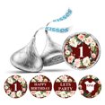 thumbnail image 1 of Darling Souvenir Party Favor Floral Border 1st Birthday Theme Stickers Labels 190 Pcs-Maroon, 1 of 2