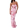 thumbnail image 1 of Faithtur Robe Sans Manches Épaules Dénudées pour Femmes Été Élégante Robe Moulante de Cocktail Mode Urbaine de Plage, 1 of 6