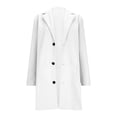 thumbnail image 4 of WRKEKC Coats for Women Long Sleeve Solid Color Button Multi Pocket Wool Blend Long Jacket Top for Daily Appeal and Functional Design, 4 of 6