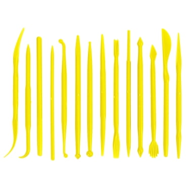 FRCOLOR Clay Modeling Tool 2 Sets/28pcs Plastic Crafts Clay Modeling Tool Fondant Cake Carving Pens,4.72"X0.2"X0.2"