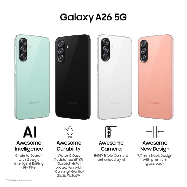 Samsung Galaxy A26 5G 2025 (6GB RAM,128GB) 6.6