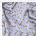 thumbnail image 4 of Soimoi Blue polyester Crepe Fabric Footprints & Mouse Kids Printed Craft Fabric by the Yard 42 Inch Wide, 4 of 5