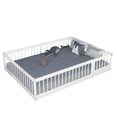 thumbnail image 1 of MIMI BEDS Dream Raft Floor Bed with Guardrails, Solid Pine Wood Frame, Double, White, 1 of 12