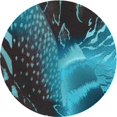 thumbnail image 1 of Ahgly Tapis Rond Lavable en Machine Intérieur Transitionnel Turquoise Foncé Vert, 7 Pieds Rond, 1 of 7