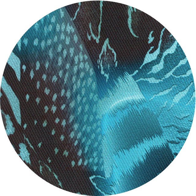 Ahgly Tapis Rond Lavable en Machine Intérieur Transitionnel Turquoise Foncé Vert, 7 Pieds Rond