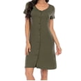 thumbnail image 2 of QIPOPIQ Robes pour Femmes Robe Tunique à Étages Cardigan à Manches Courtes Bouton Jupe de Nuit Robe d'Été Vêtements de Maison Offres 2023, 2 of 6