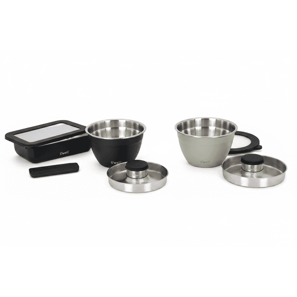 S'well Bento Box and Salad Bowl Kit - Sage Green, 5-Piece Stainless Steel