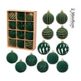 thumbnail image 3 of PEONAVET Christmas Decorations 12 Piece Flocked Christmas Balls Christmas Decoration SetMultiple Styles Of Christmas Tree Decorations Can Also Be Used for Other Party, 3 of 6