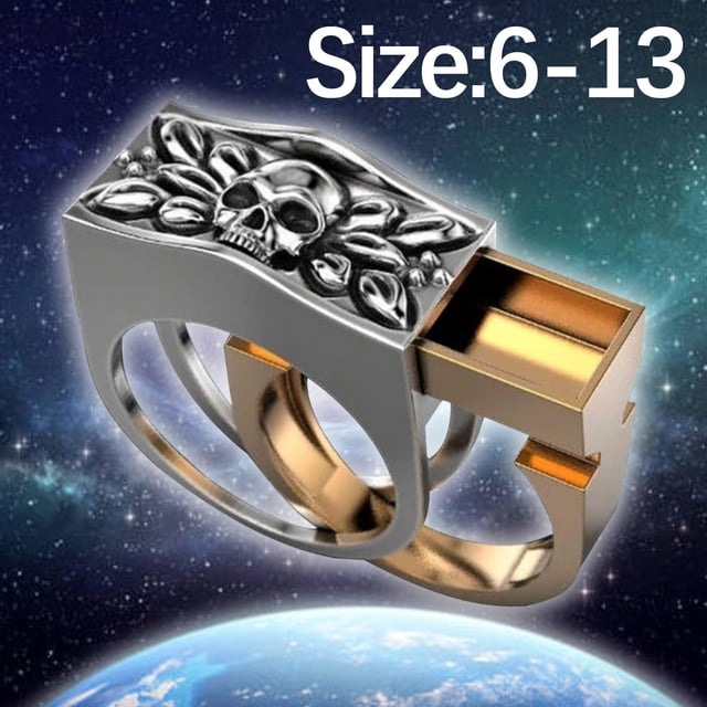 EGNMCR Rings Men Punk Style Skull Ring-use Exquisite Ring 6-13 Ring ring