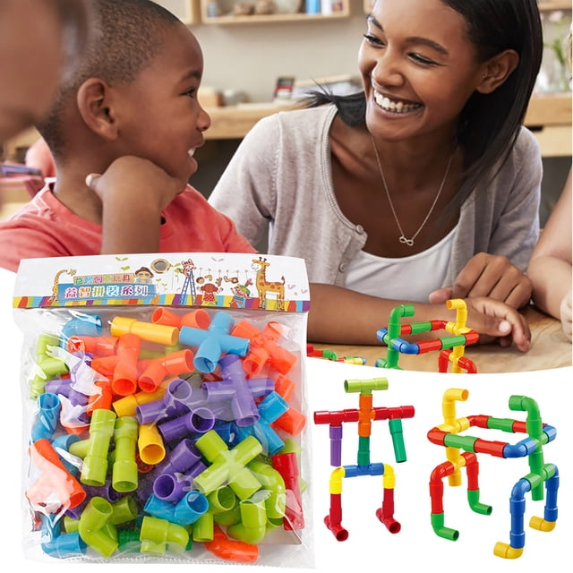 Educational Pipe Building Toy Set for Kids Kindergarten Learning and Puzzle Assembly Play
