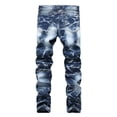 thumbnail image 1 of B91xZ Jeans for Men Ripped Slim Fit Skinny Stretch Jeans,Blue 33, 1 of 5