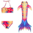 thumbnail image 1 of Girls Swimsuit Summer Hot Spring Resort Beach Sunscreen Quick Drying Three Piece Set Girls' Swimwear Yellow 4-5 Years, 1 of 3