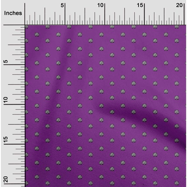 oneOone Silk Tabby Fabric Lotus Block Print Fabric By The Yard 42 Inch Wide