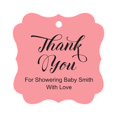 thumbnail image 1 of Darling Souvenir Baby Shower Thank you Favor Tags Custom Hang Gift Tags-Peach & Pink-50 Tags, 1 of 1