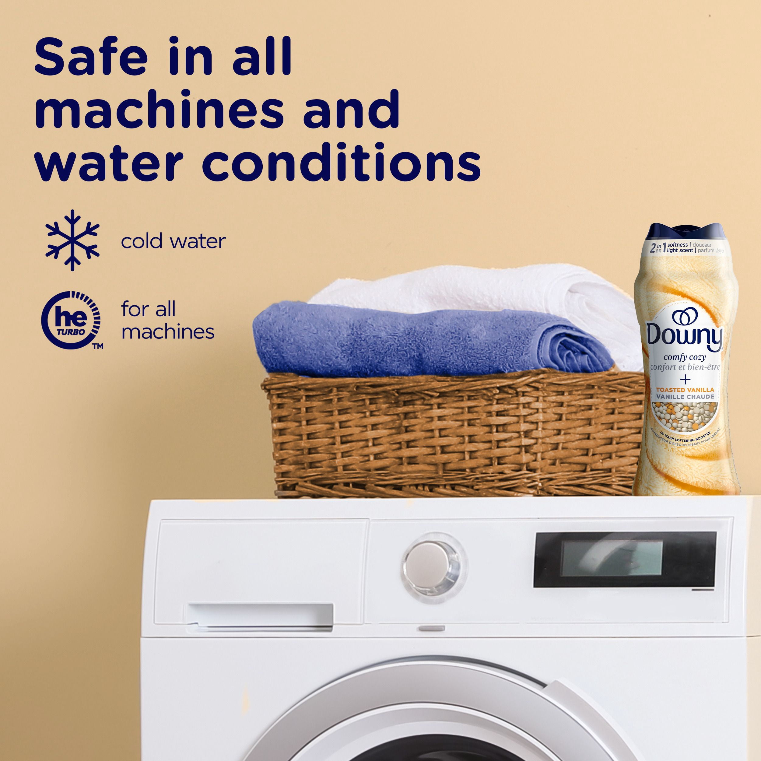 Downy Comfy Cozy In-Wash Laundry Scent Booster Beads, Toasted Vanilla Scent, Fabric Sottener Beads and Freshness