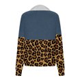 thumbnail image 5 of 2023 Chandail à Capuchon Surdimensionné pour Femmes Mode Automne Hiver Imprimé Léopard Décontracté Sport Col Rond Survêtements Manches Longues Revers Fermeture Éclair Chandails à Capuchon Costumes d'Halloween/Noël Rabais de 50 % Liquidation, 5 of 5
