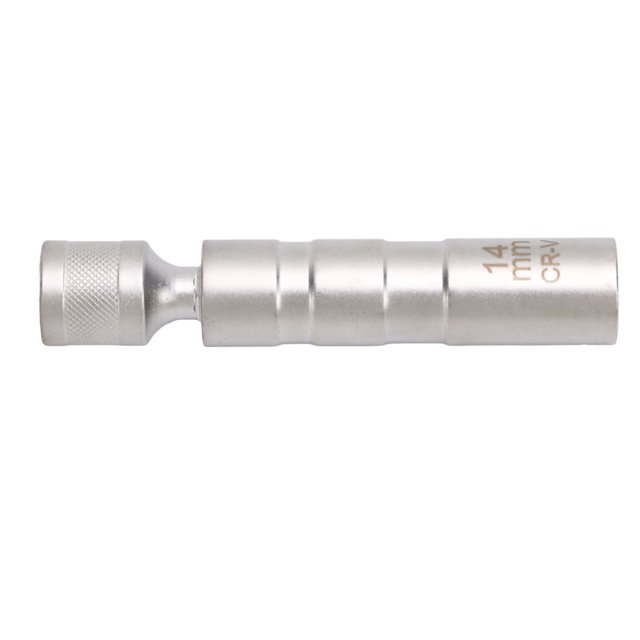 Magnetic Swivel Spark Plug Socket, Abrasion Proof Durable 14mm Base Long Service Life Wobble Spark Plug Sleeve 12 Point 3/8in Drive For Car