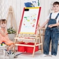 thumbnail image 3 of Costway Flip-Over Double-Sided Kids Art Easel Paper Roll Storage Bins, 3 of 10