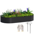 thumbnail image 1 of Outsunny Raised Garden Bed, 6' x 3' x 1' Galvanized Planter Box, Black, 1 of 10