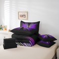 thumbnail image 4 of Erosebridal Abstract Butterfly Bedding Sets Queen Size, Geometry Lines Comforter Sets with Sheets, Purple, Reversible 7pcs, 4 of 5