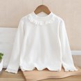 thumbnail image 2 of FAIWAD Girls Cotton Tops Kids Basic Mock Neck Embroidered Long Sleeve Warm Fleece Undershirt 2-12Years, 2 of 3