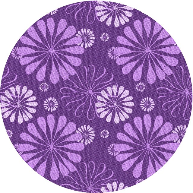 Ahgly Company Machine Washable Indoor Round Transitional Heliotrope Purple Area Rugs, 4' Round