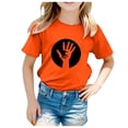 thumbnail image 3 of TZEWGL T-Shirt Décontracté à Imprimé Graphique Orange à Manches Courtes Col Ras du Cou pour Tout-Petit Haut pour Filles Garçons Taille 10-11T, 3 of 5