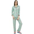 thumbnail image 2 of Bimba Pyjama Vert à Manches Longues pour Femmes avec Chemise, Tenue de Nuit-12, 2 of 6