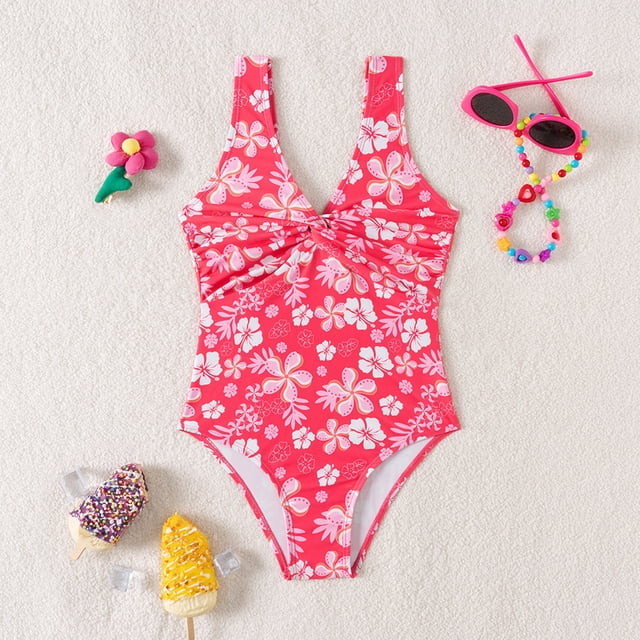 Teen Girl Swimsuit 1 Piece Ruffle Sleeveless Girl Bathing Suit 13-14 Years