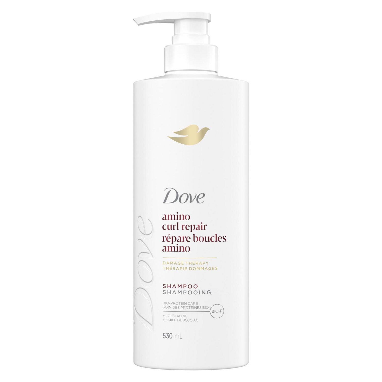 Dove Shampooing Répare Boucles Amino Soin des Protéines Bio + Huile de Jojoba, 530 ml