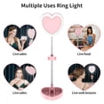 thumbnail image 4 of Ringlight With Stand For Selfie Live Stream Makeup 70-LED Heart-Shaped Desk Light 2700–6000K Color Temperature 10-Brightness USB-Powered, 4 of 7