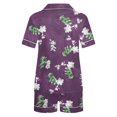 thumbnail image 5 of Rbaofujie Chemise de Nuit Femme Décontractée Imprimée Col Rabattu Blouse à Manches Courtes Mode Short Pyjama Ensemble Robe de Nuit d'Halloween, 5 of 5