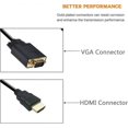 thumbnail image 2 of Construction Durable : Câble Convertisseur HDMI vers VGA, Longueur de 6 Pieds, Prend en Charge une Haute Résolution Complète 1080P, Puce IC Active Intégrée pour Signal Direct, 2 of 5