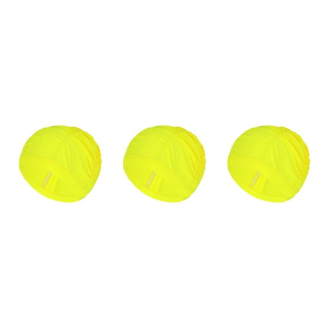 serony Bonnet de Bain en Nylon pour Femmes Ajustable Jaune 3Ensemble